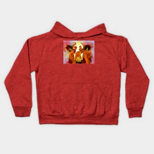 Watercolor Cow Kids Hoodie